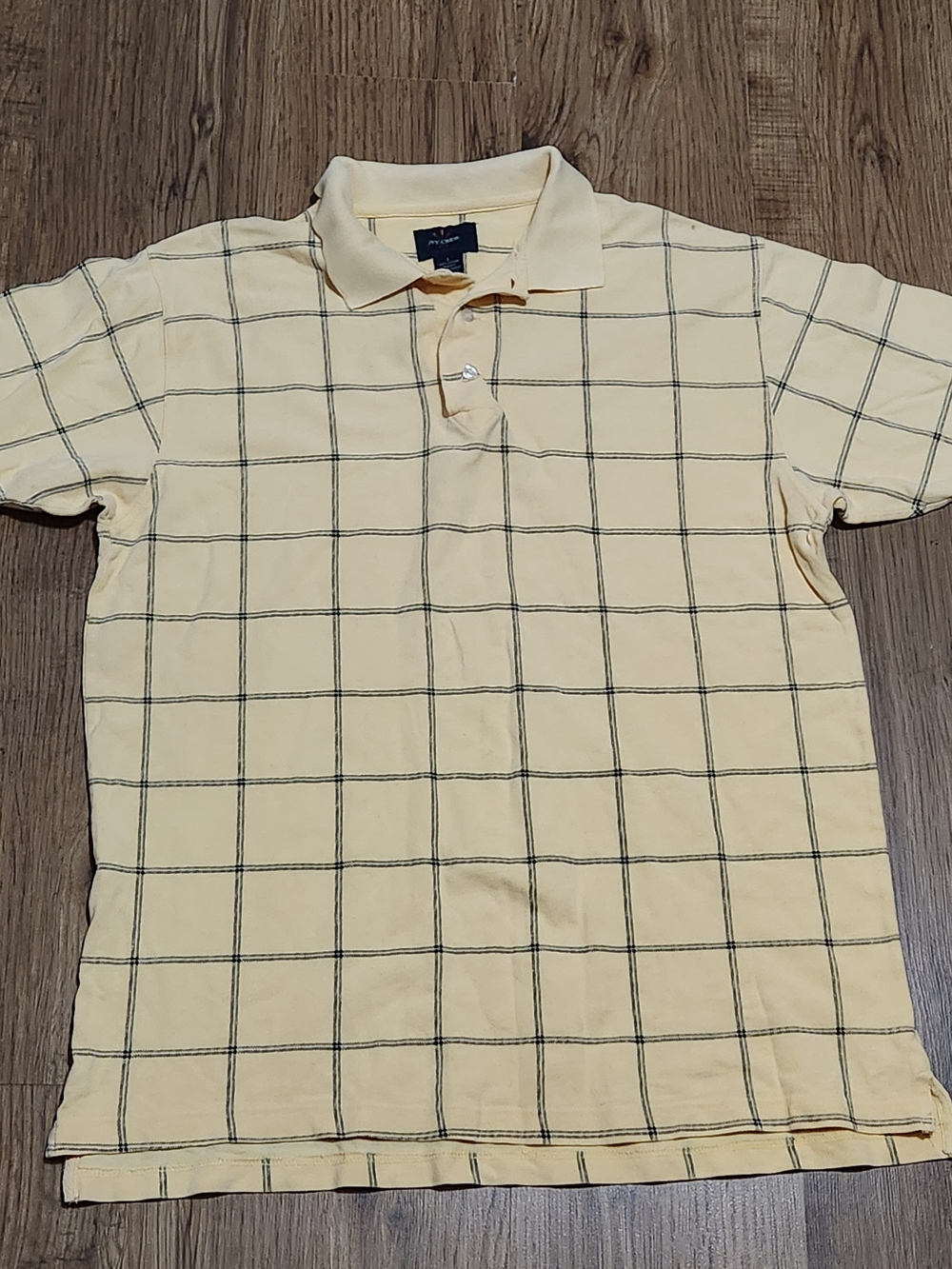 Classic Pale Yellow Windowpane Polo Shirt by Ivy Crew